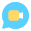 external video-call-bubble-chat-anggara-flat-anggara-putra icon