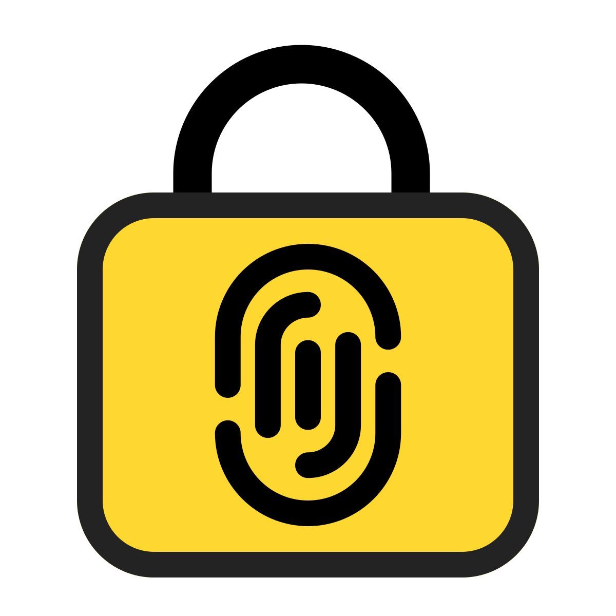 vorhängeschloss mit fingerabdruck icon