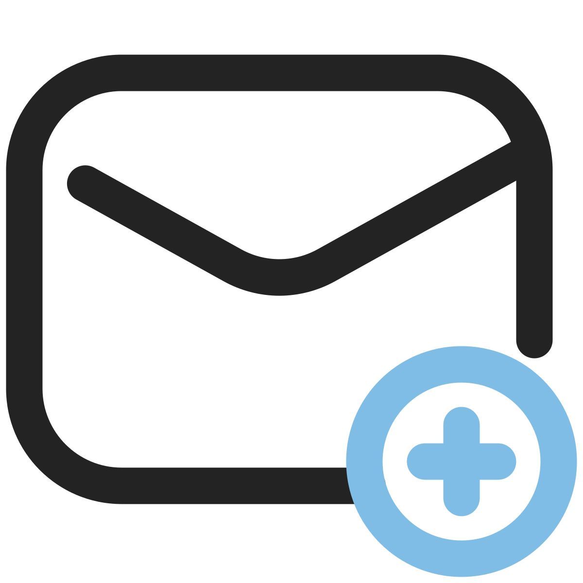 Adicionar envelope aberto icon