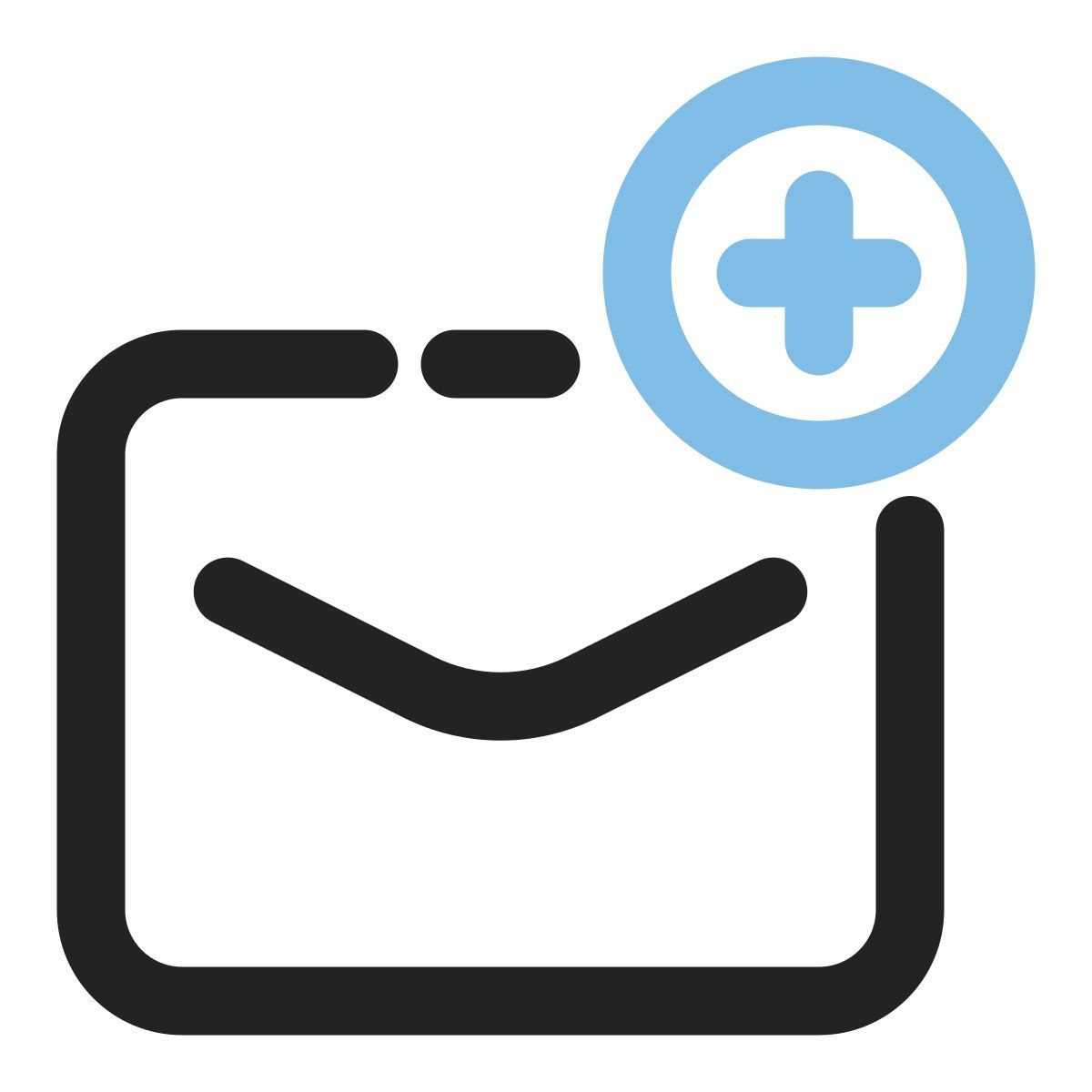 fügen sie offene umschläge hinzu icon
