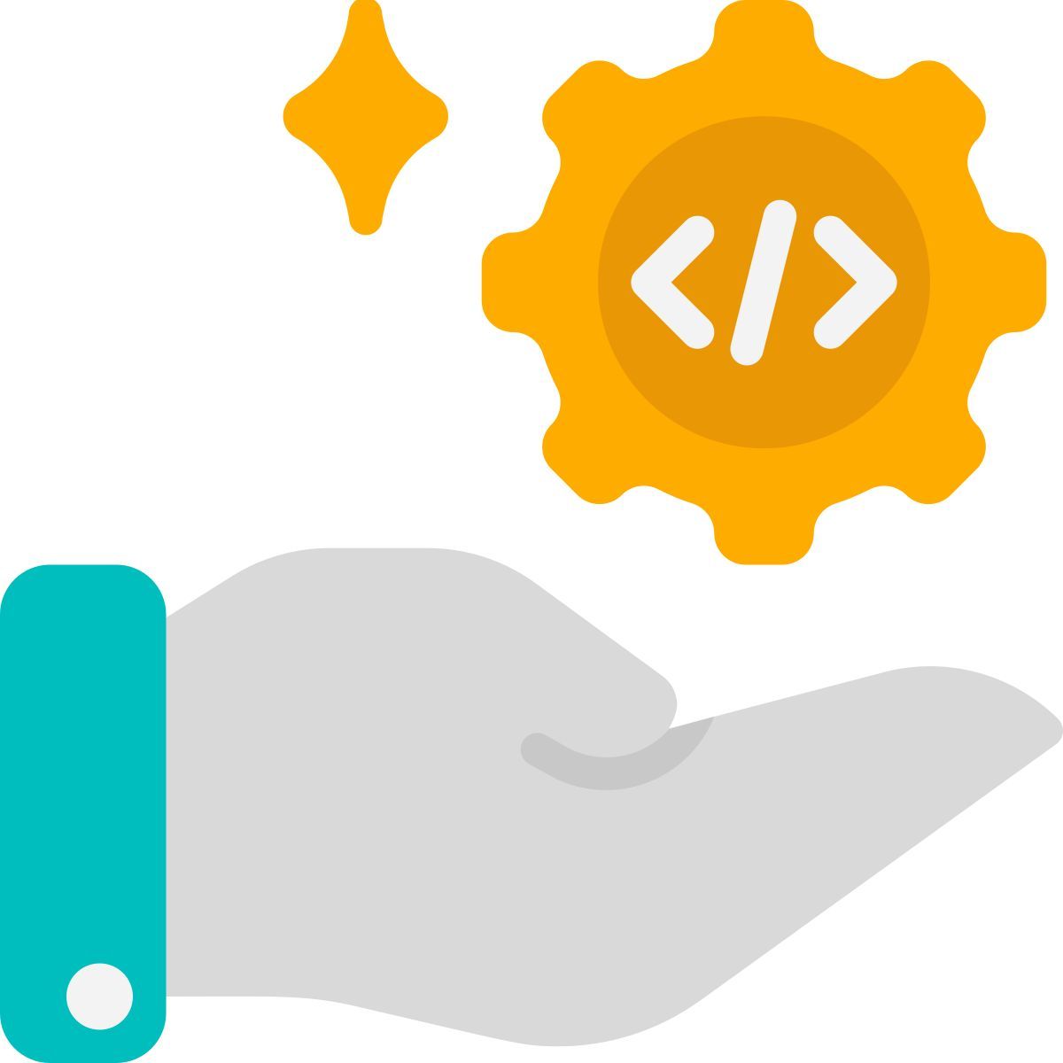 coding hand icon