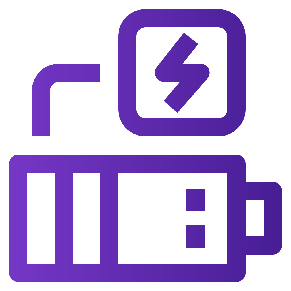 external battery-electrician-element-basic-line-gradient-yogi-aprelliyanto icon