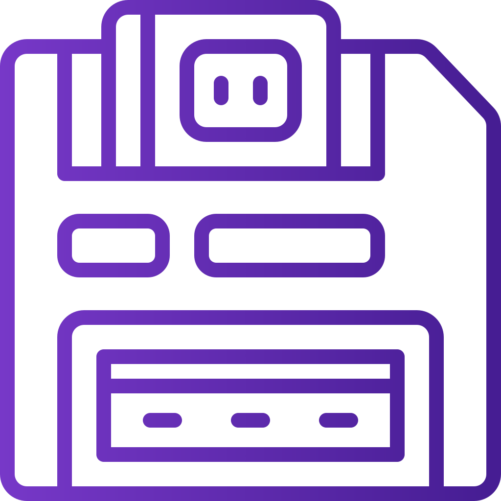 external diskette-computer-hardware-basic-line-gradient-yogi-aprelliyanto icon