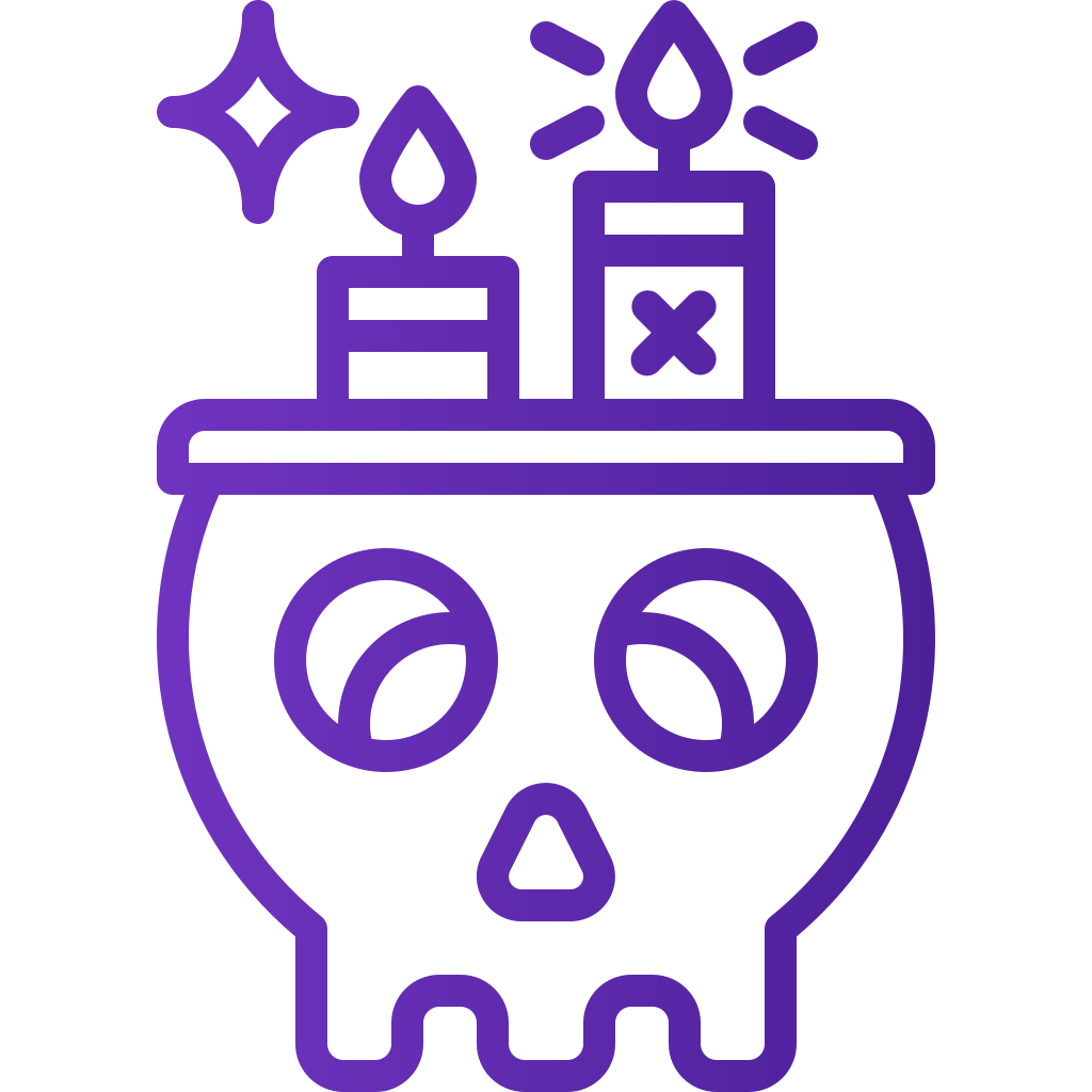 external skull-candle-halloween-basic-line-gradient-yogi-aprelliyanto icon