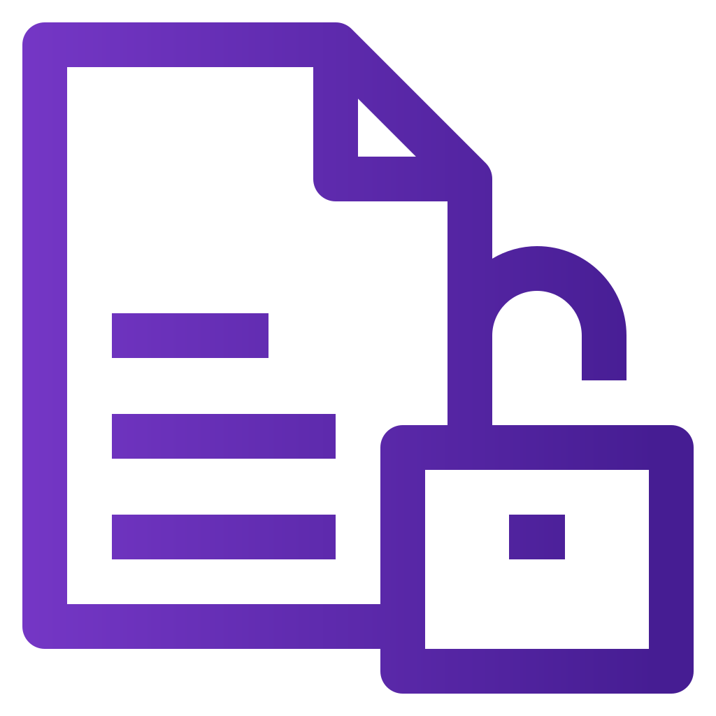 external unlock-file-file-and-folder-basic-line-gradient-yogi-aprelliyanto icon