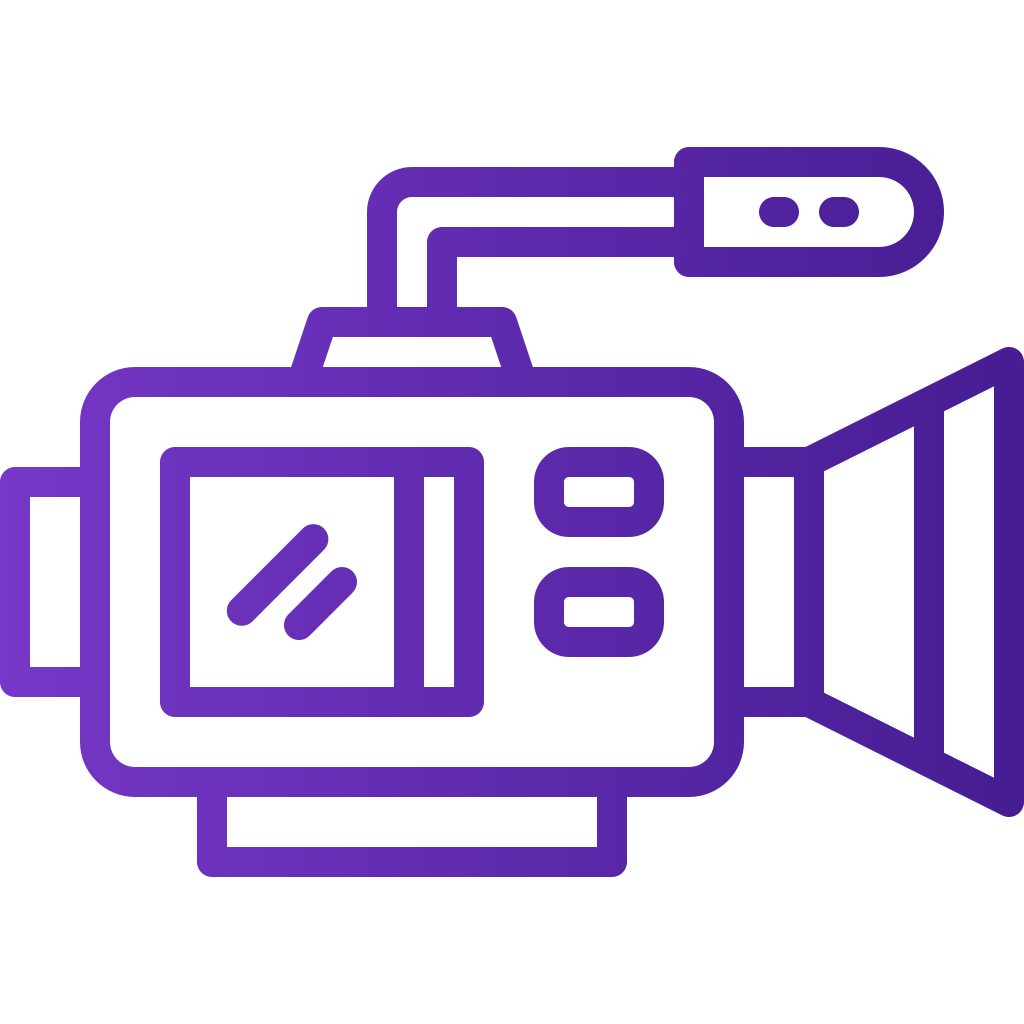external video-camera-content-creator-basic-line-gradient-yogi-aprelliyanto icon