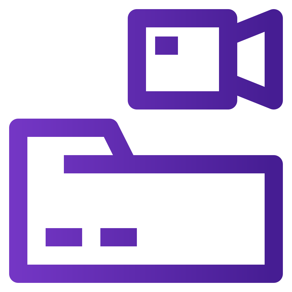 external video-folder-file-document-basic-line-gradient-yogi-aprelliyanto icon