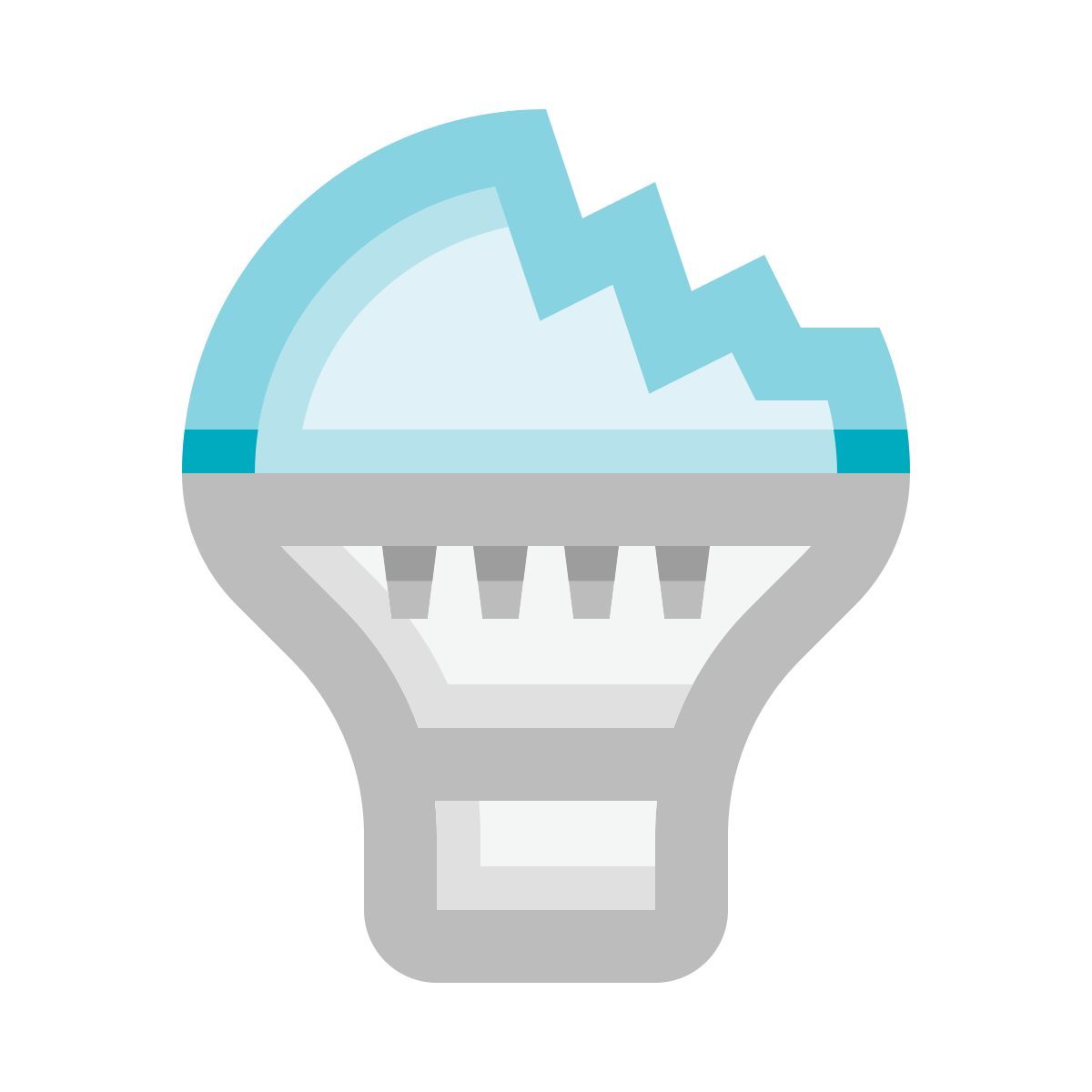broken lightbulb icon