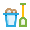 external sand-bucket-baby-toys-edtim-lineal-color-edtim icon