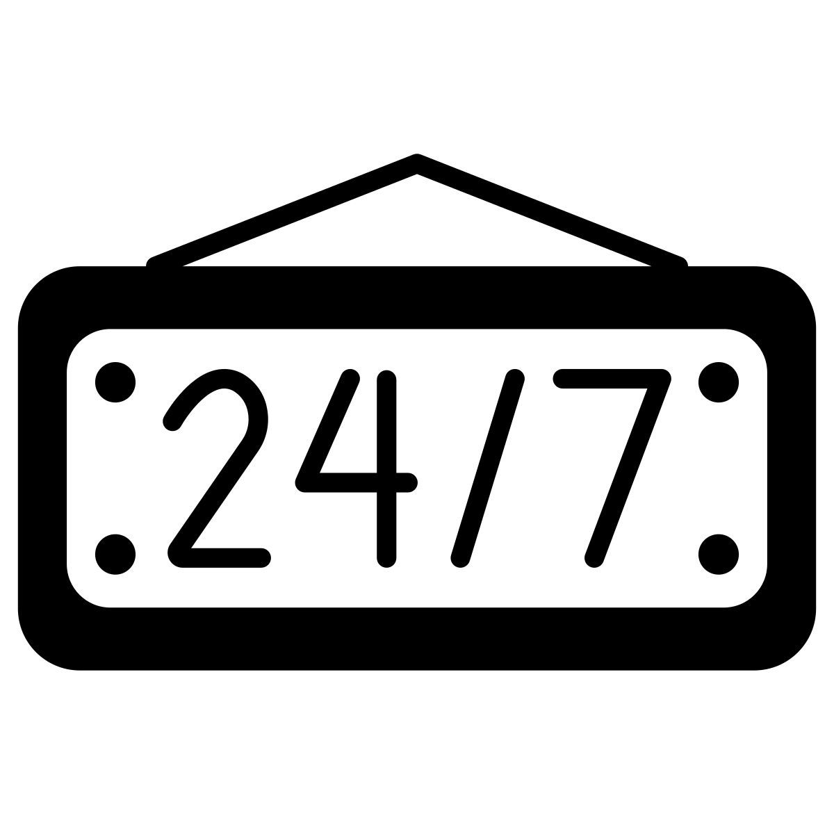 24 7 sign icon