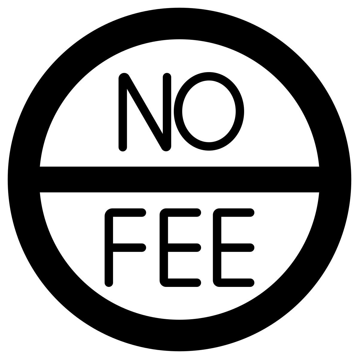 no fee icon
