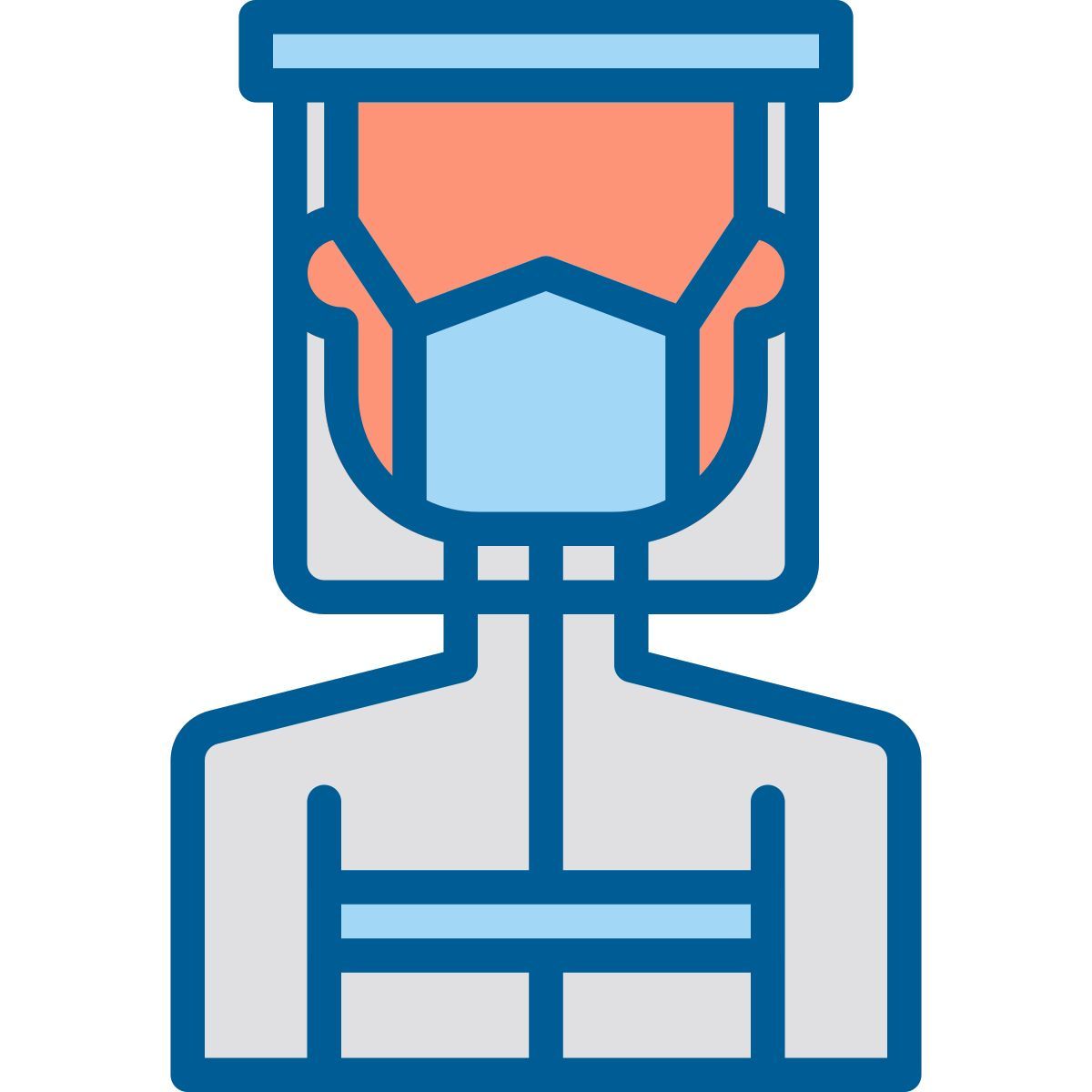 doctor in protective suit icon