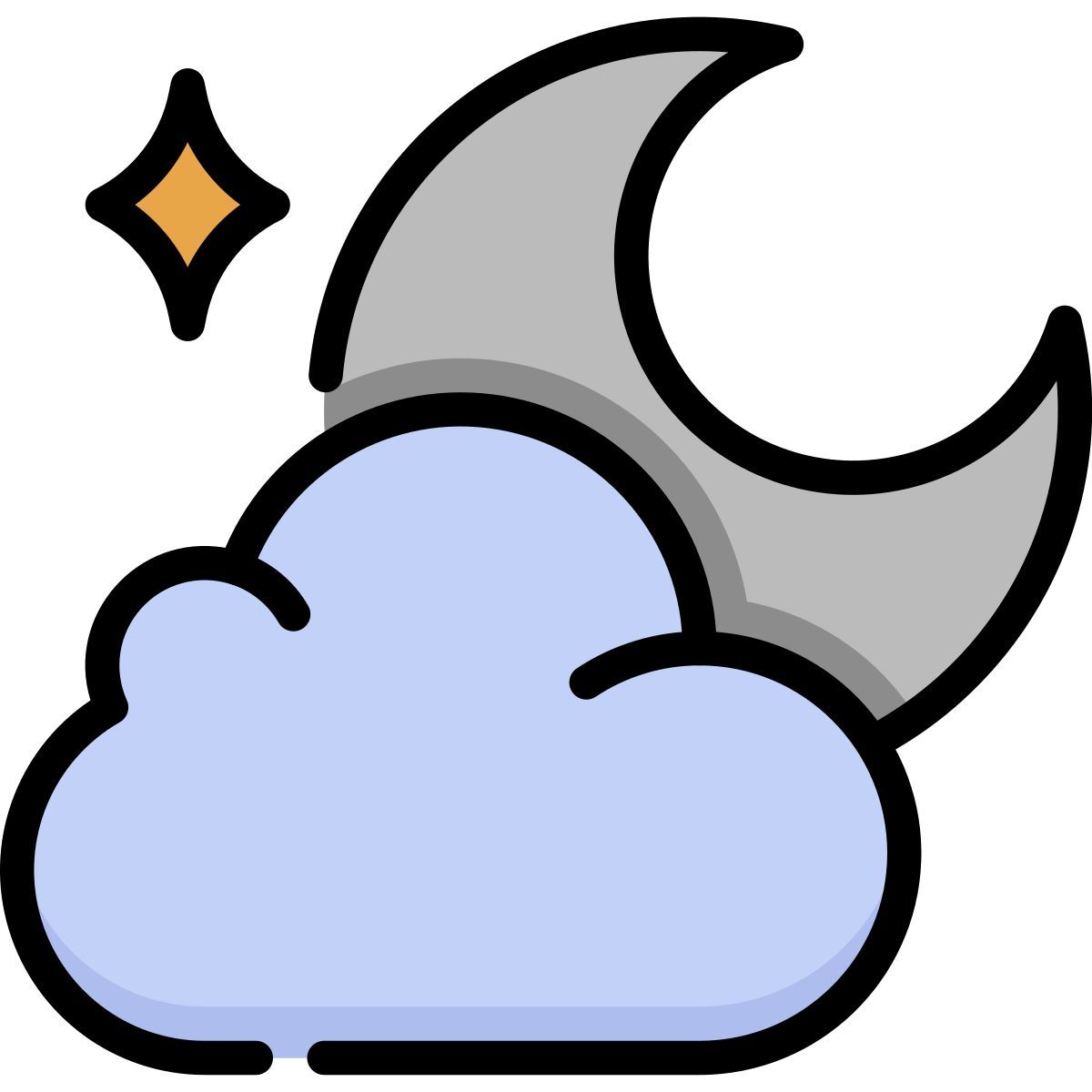 cloud moon icon