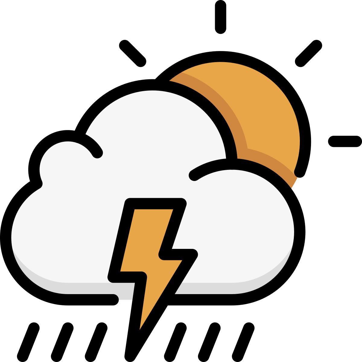 cloud rain storm sun icon