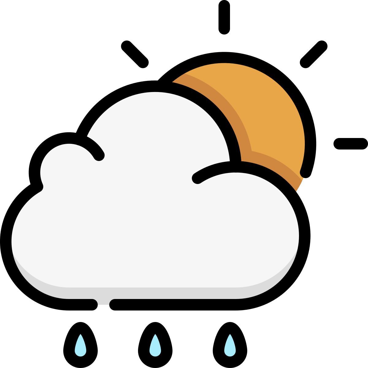 cloud rain sun icon