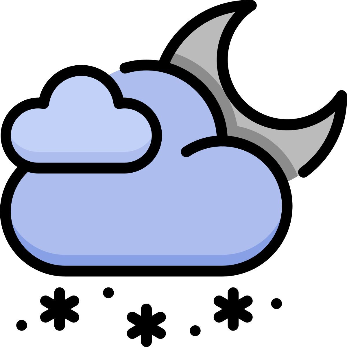 cloud snow moon icon