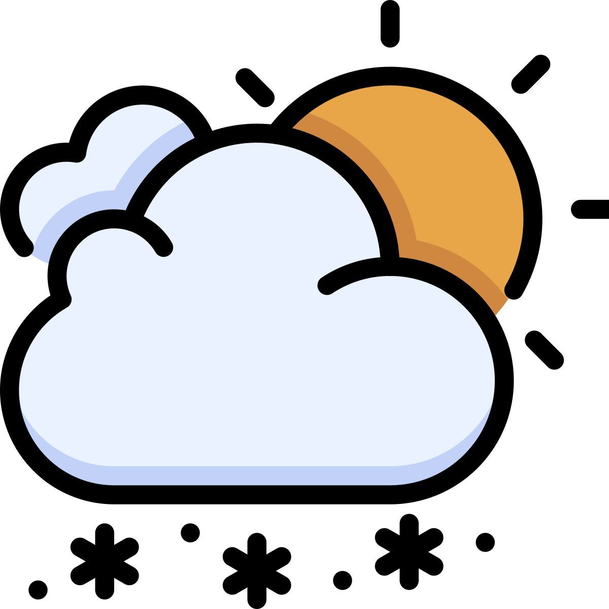 cloud snow sun icon