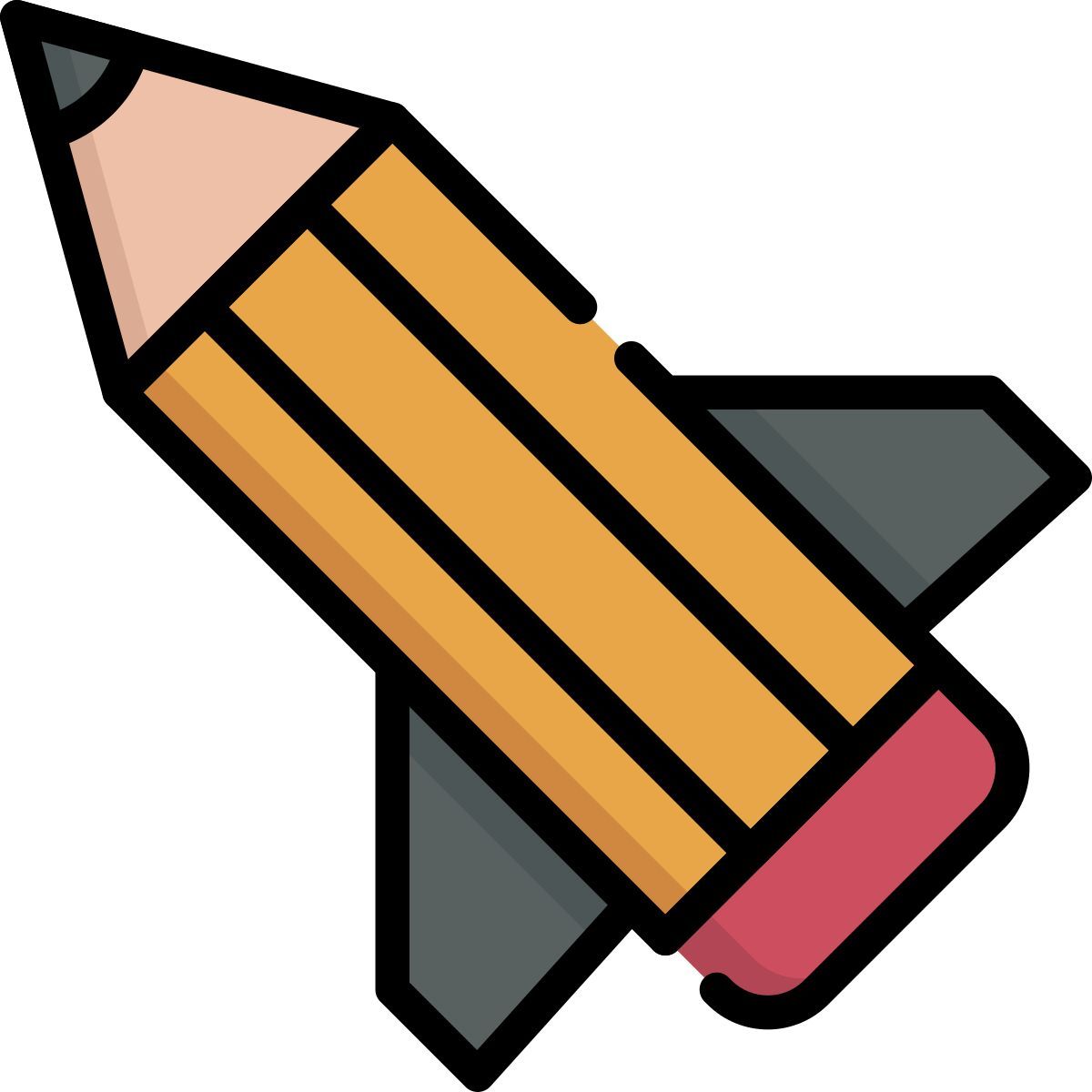 pencil rocket icon
