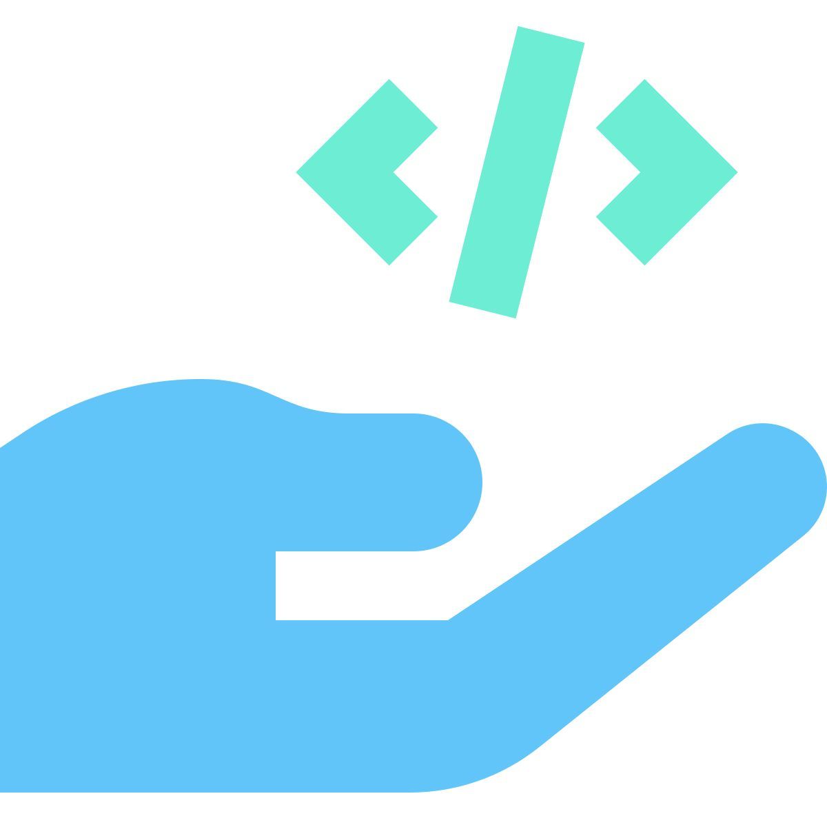 coding hand icon