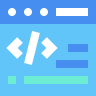 external Web-Coding-web-development-beshi-flat-kerismaker icon