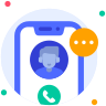 external Telephone-team-work-beshi-glyph-kerismaker icon