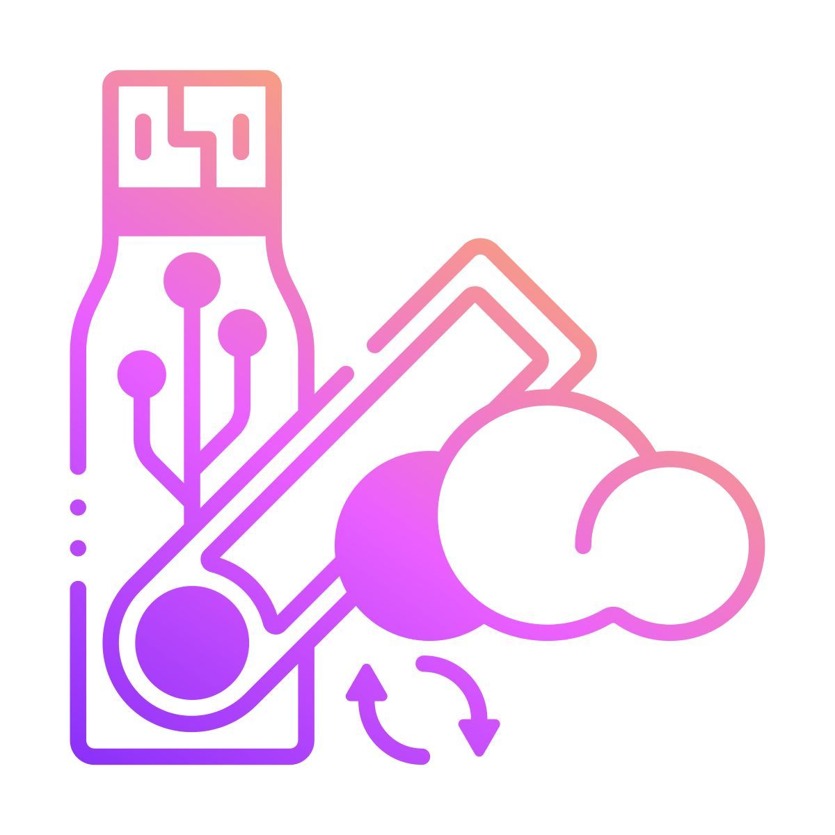 usb flash drive cloud icon