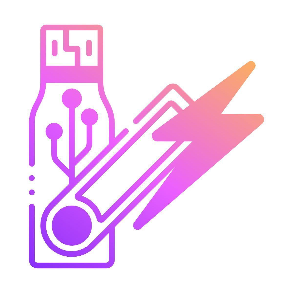 usb flash drive flash icon
