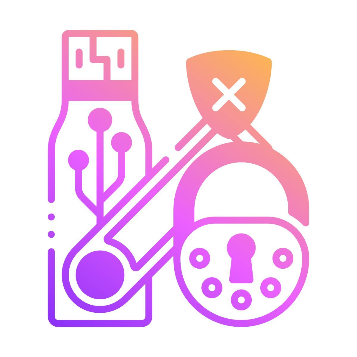 usb flash drive unlock icon