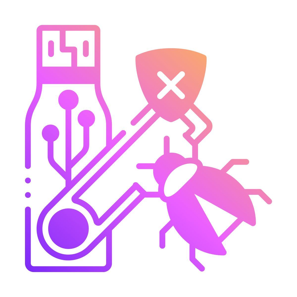 usb flash drive virus icon