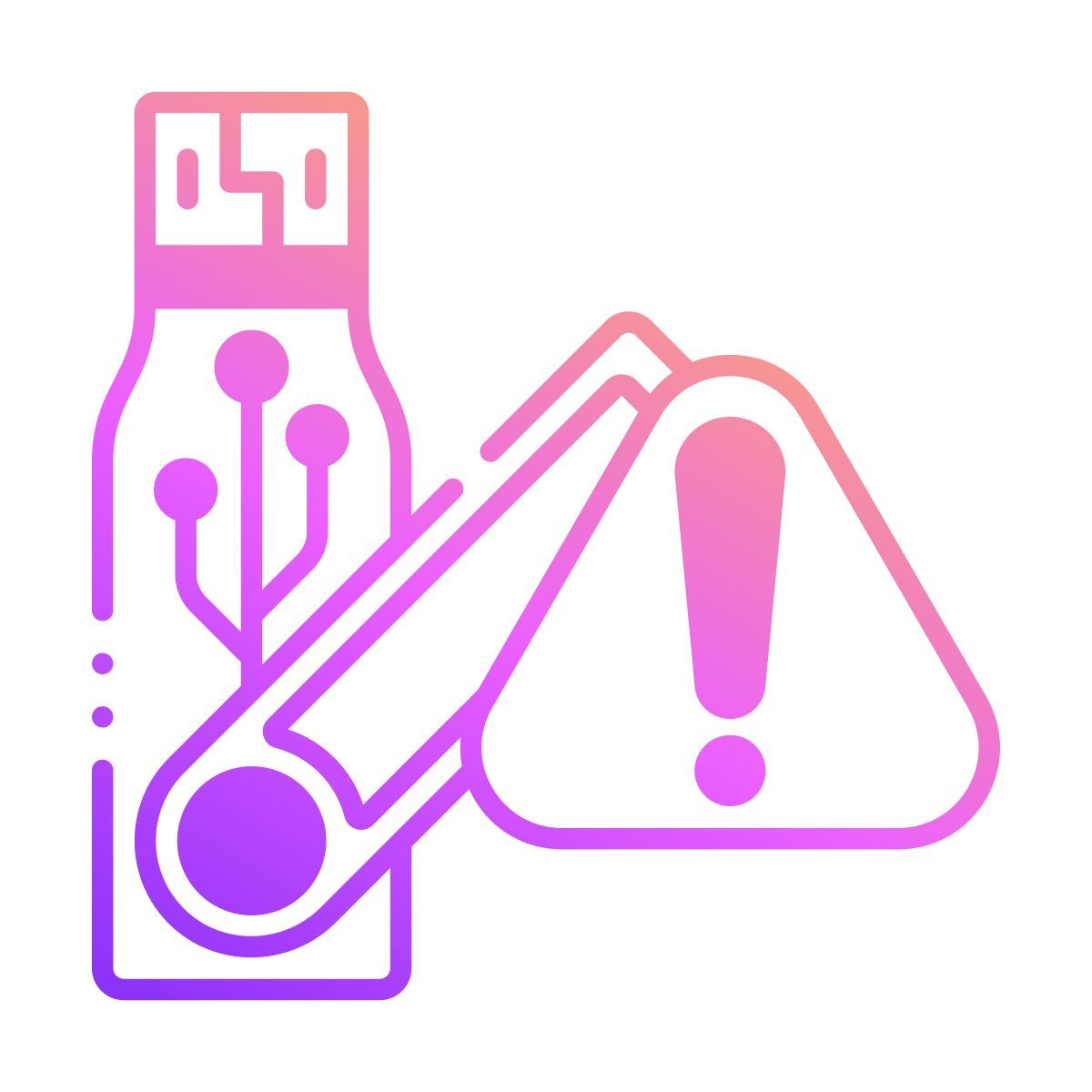 usb flash drive warning icon