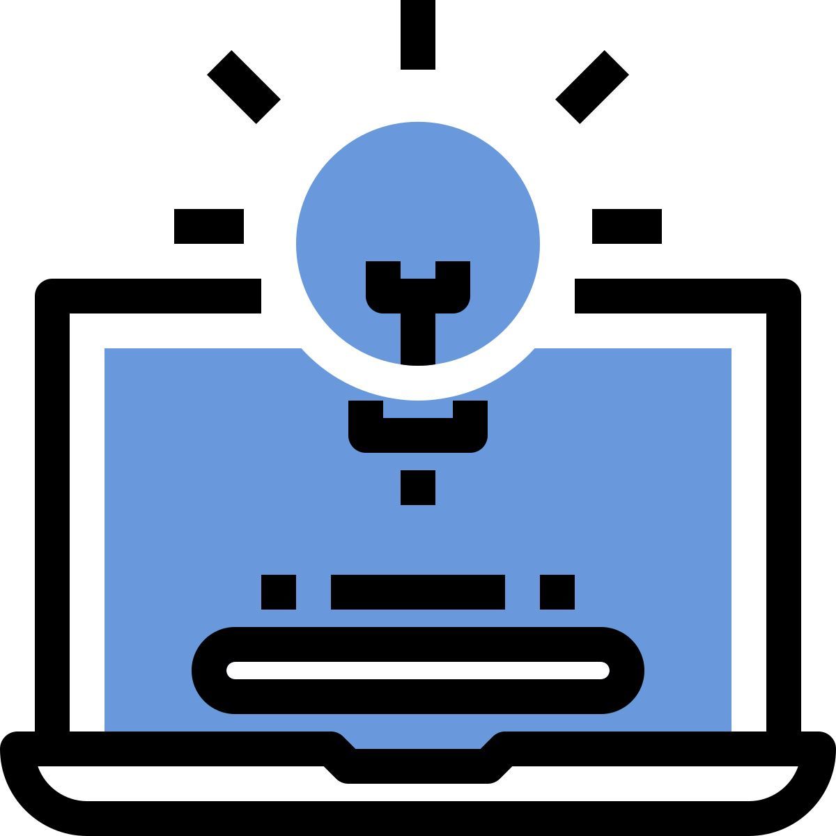 external bulb learning education blue vinzence studio icon