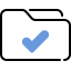 external correct-file-folder-blue-vinzence-studio icon