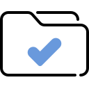 external correct-file-folder-blue-vinzence-studio icon
