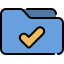 external check-file-folder-color-line-collection-vinzence-studio icon