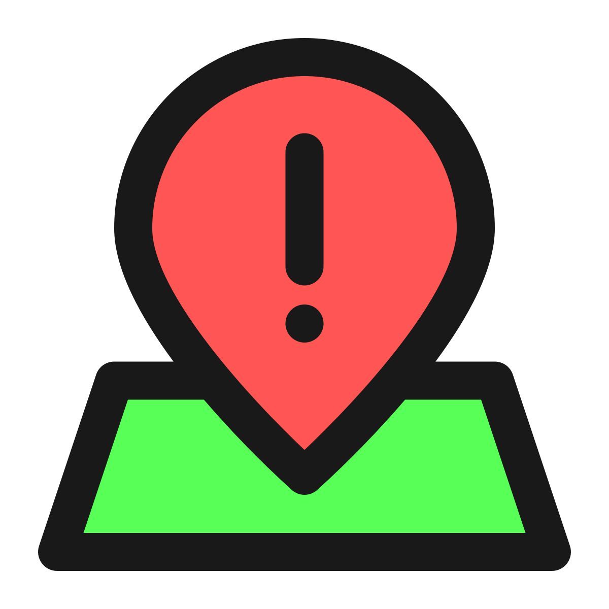 location pin warning icon