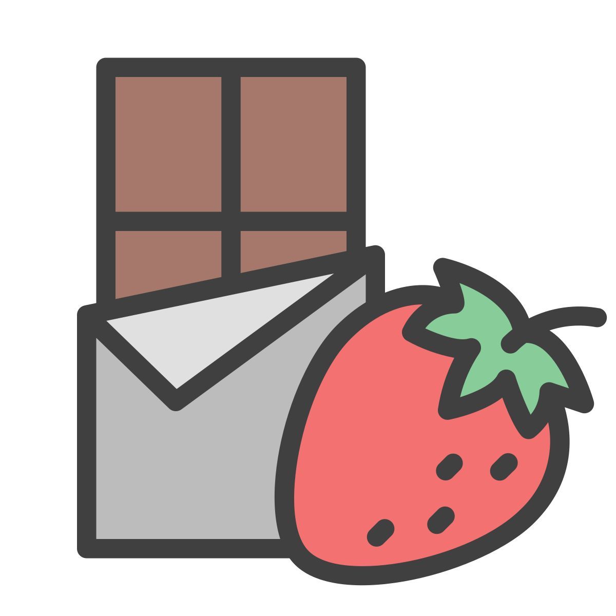 strawberry chocolate icon