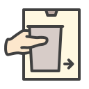 external put-self-service-coffee-kiosk-colored-outline-lafs icon