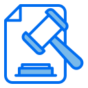 external document-crime-and-law-creatype-blue-field-colourcreatype icon