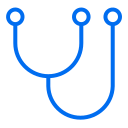 external stethoscpe-healthy-medic-creatype-blue-field-colourcreatype icon