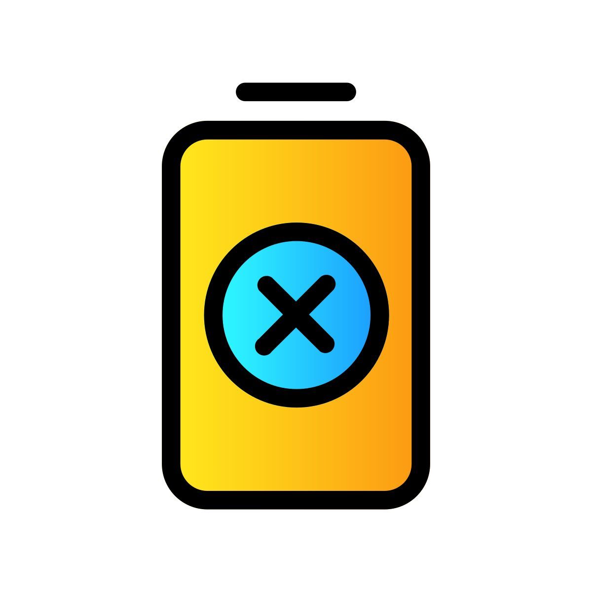 discharged battery icon
