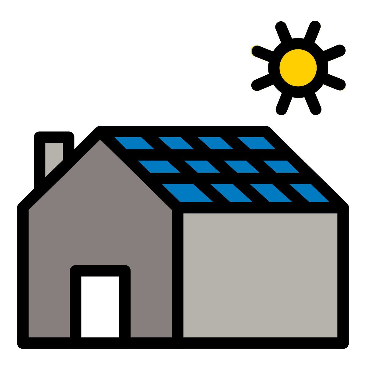 house with solar panel icon