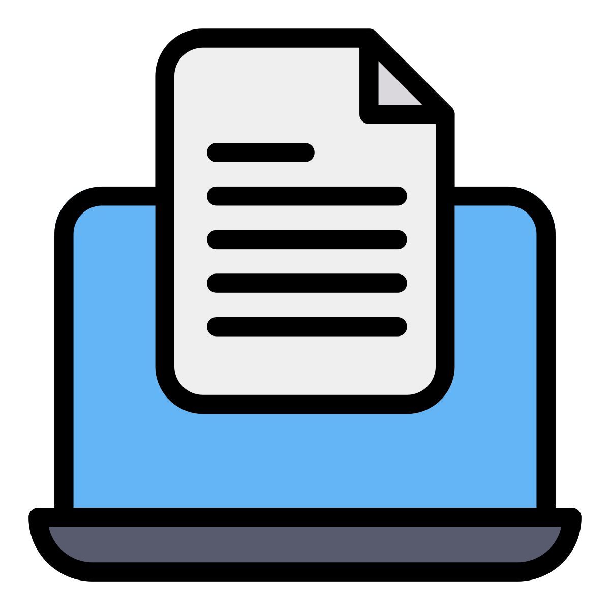 laptop with document icon