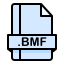 external bmf-cad-file-extension-creatype-filed-outline-colourcreatype icon