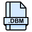external dbm-file-extension-web-format-file-creatype-filed-outline-colourcreatype icon