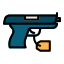 external pistol-crime-and-law-creatype-filed-outline-colourcreatype icon