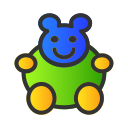 external bear-child-toy-creatype-filed-outline-colourcreatype icon