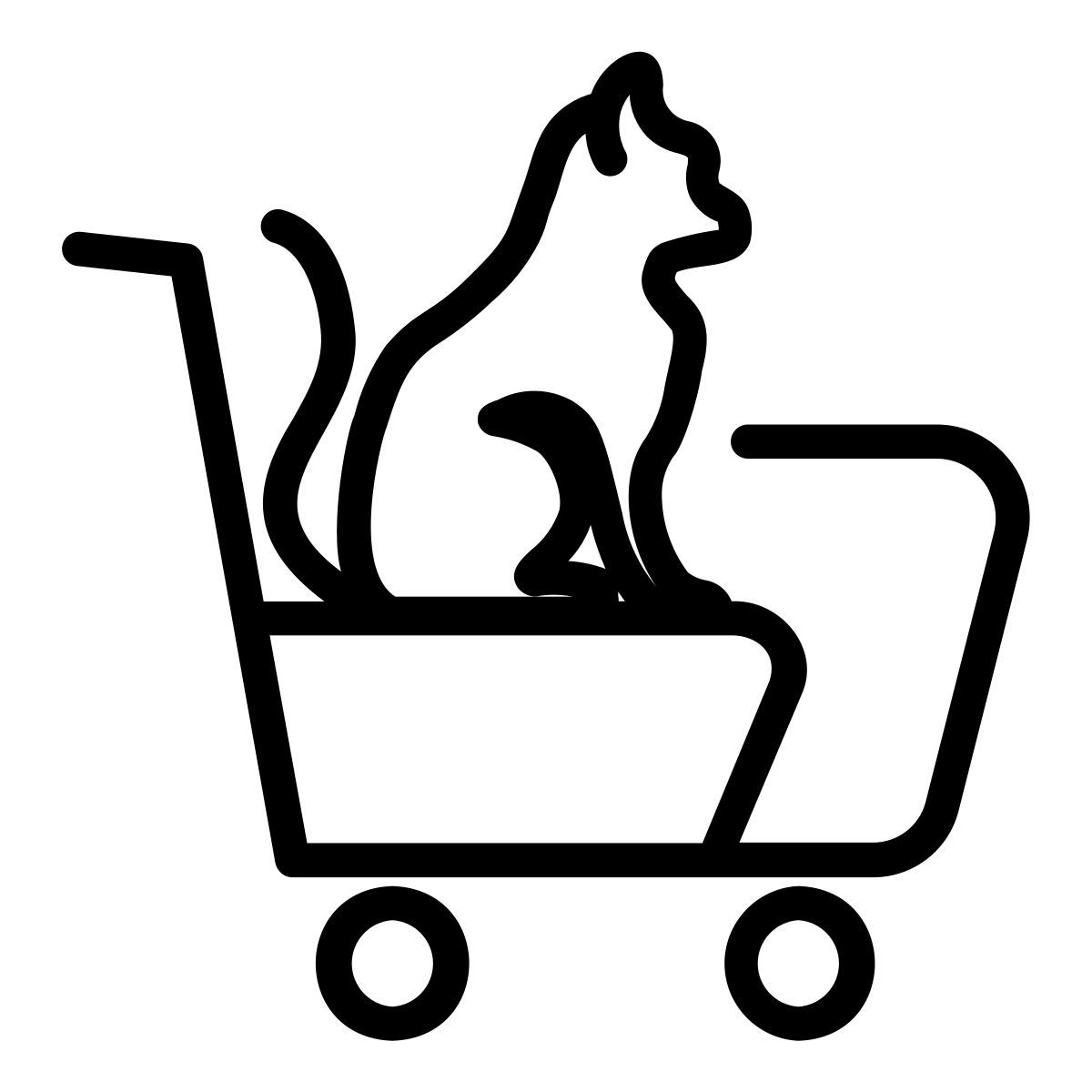 cat in trolly icon