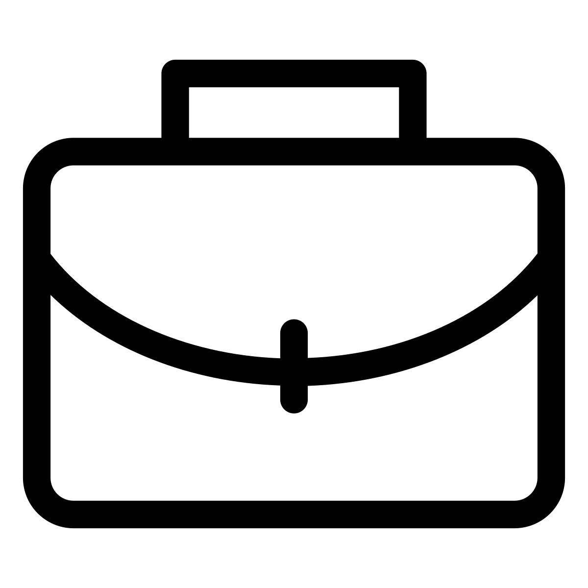 Vista frontale di borsa icon