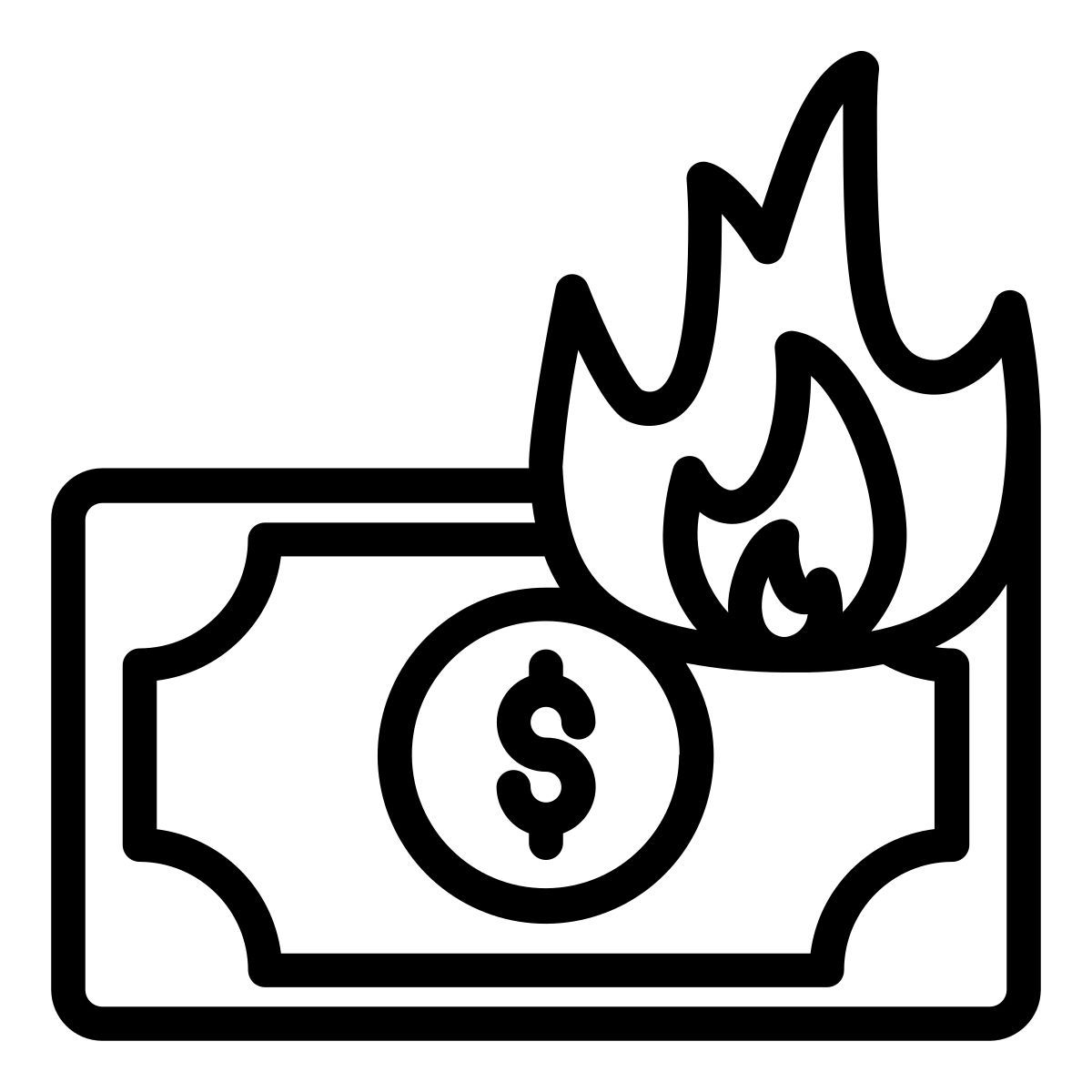 burn dollar icon