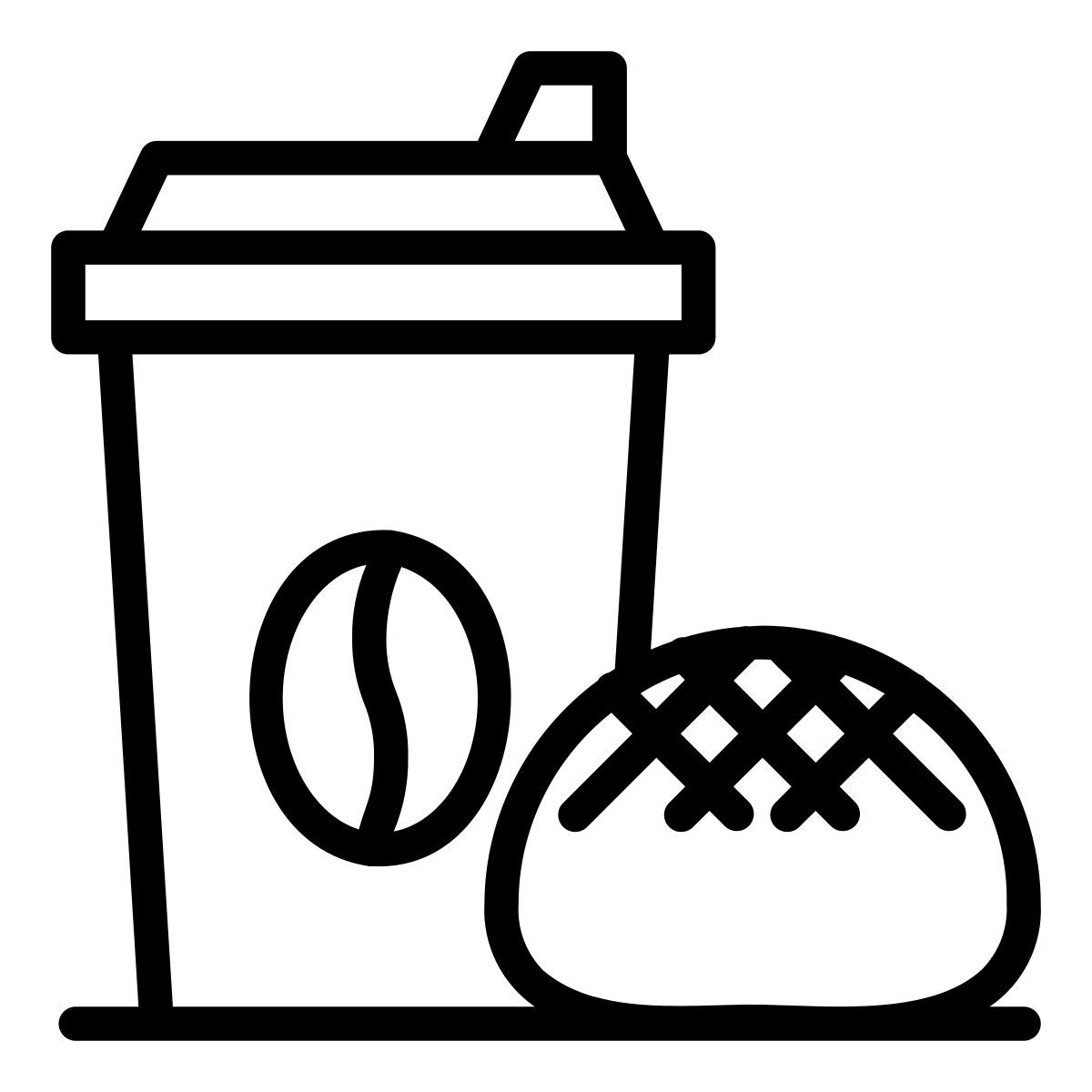 bun and coffee icon